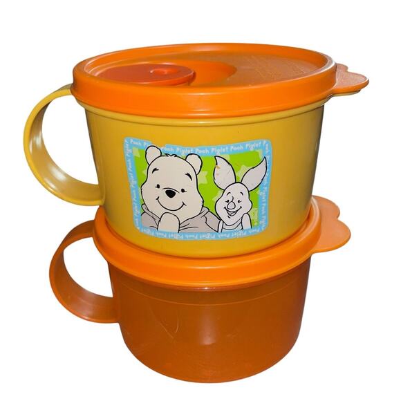 Tupperware Disney Microwave Soup Mug Winnie the Pooh Piglet 16oz 3155A Lot of 2 - Picture 14 of 14